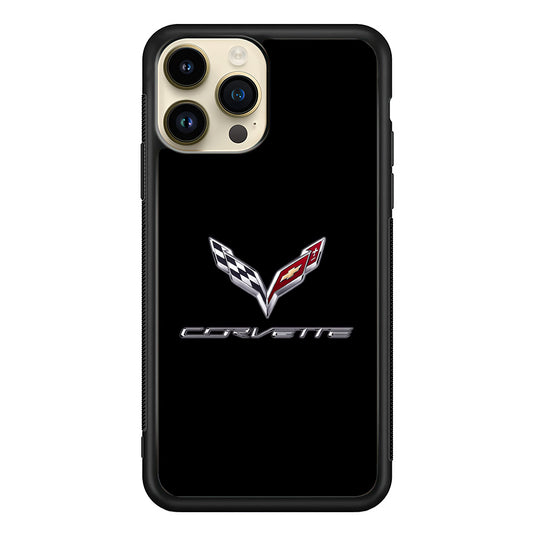 Chevrolet Corvette Logo Black iPhone 14 Pro Case | Slim Rubber Case for iPhone 14 Pro