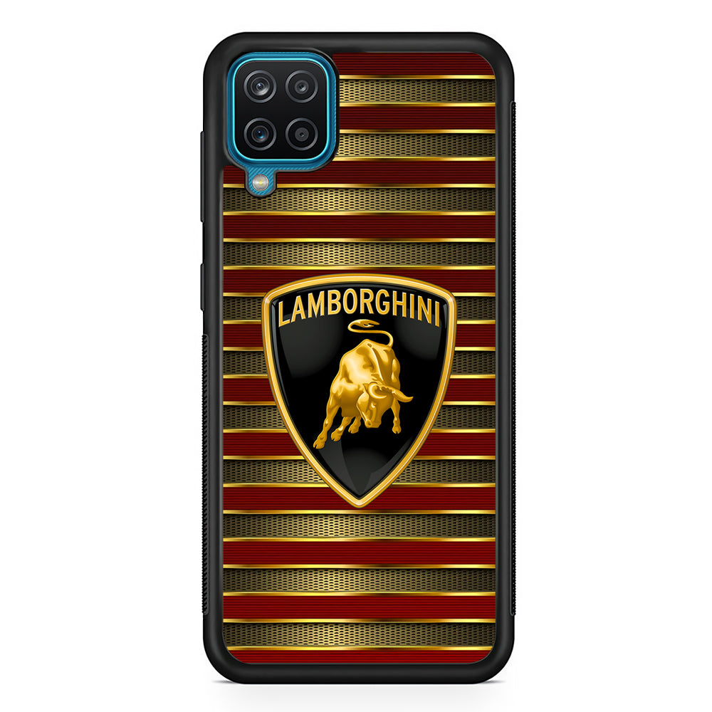 Lamborghini Red Gold Luxury Samsung Galaxy A12 Case | Slim Rubber Case for Samsung Galaxy A12