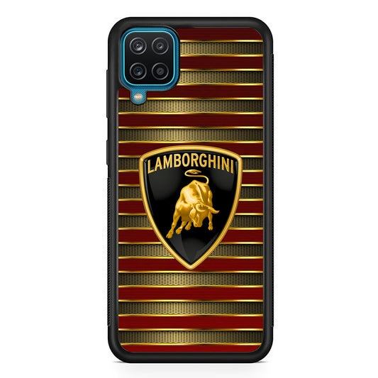 Lamborghini Red Gold Luxury Samsung Galaxy A12 Case | Slim Rubber Case for Samsung Galaxy A12