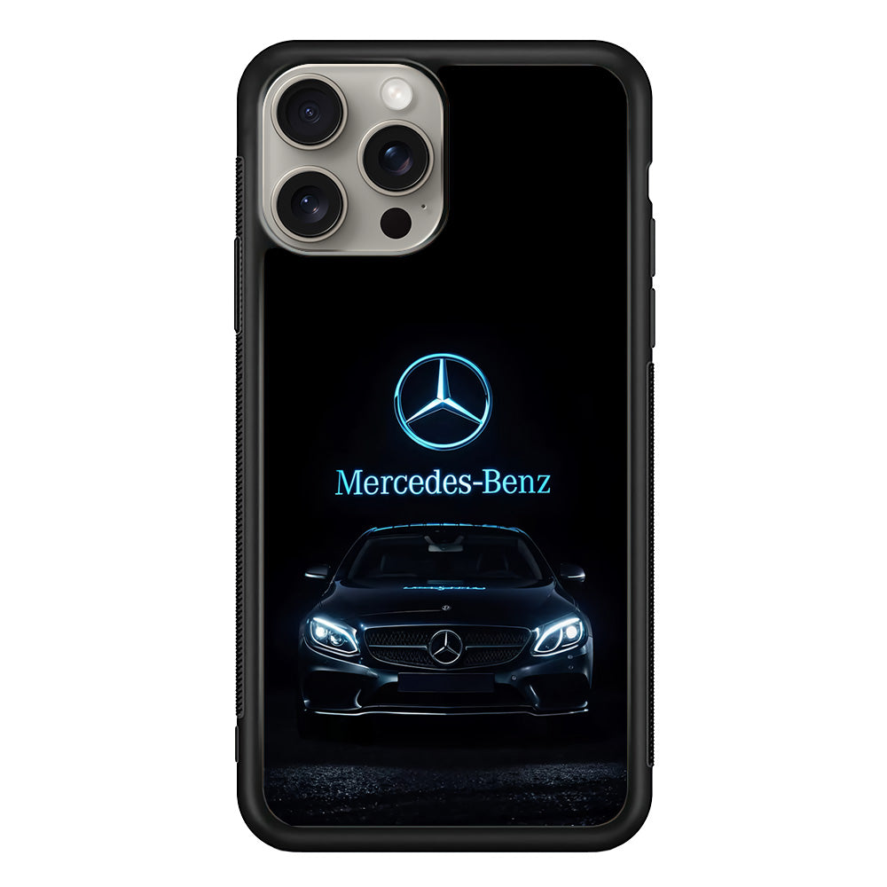 Mercedes-Benz Blue Dark Aesthetic iPhone 15 Pro Case | Slim Rubber Case for iPhone 15 Pro