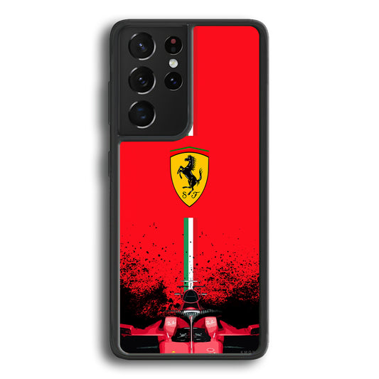Ferrari Luxury Car Logo Samsung Galaxy S24 Ultra Case | Slim Rubber Case for Samsung Galaxy S24 Ultra