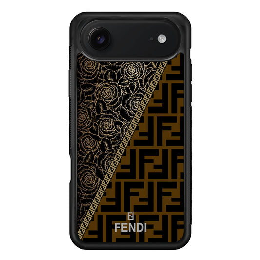 Fendi Slices Black Rose iPhone 17 Air Case | Slim Rubber Case for iPhone 17 Air