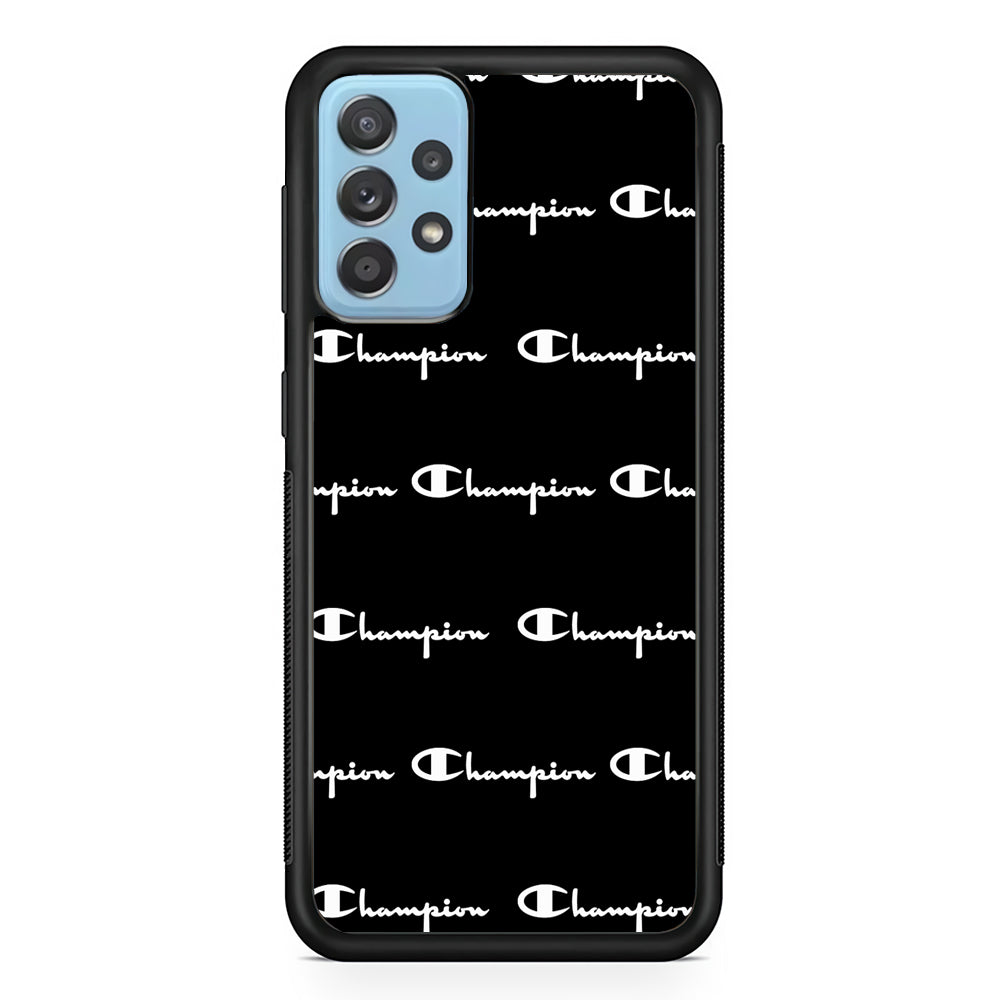 Champion Bland And White Samsung Galaxy A72 Case | Slim Rubber Case for Samsung Galaxy A72