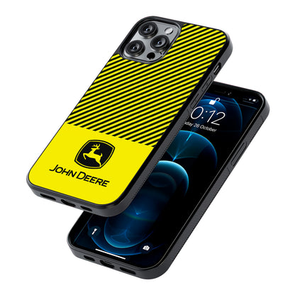 John Deere Black Patern 2D Rubber Phone Case | Durable Phone Case