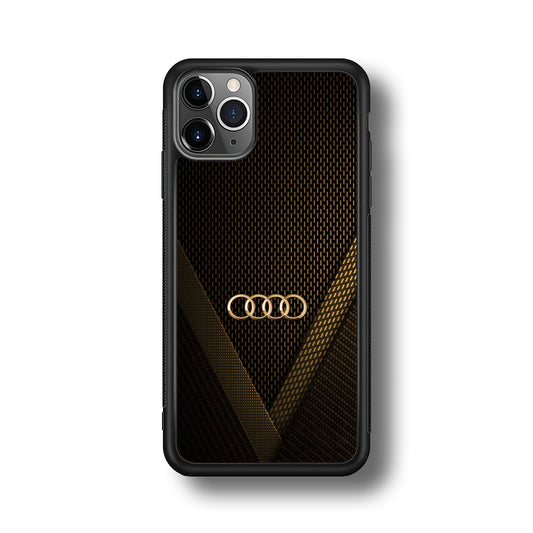 Audi Logo Gold Against a Dark iPhone 11 Pro Max Case | Slim Rubber Case for iPhone 11 Pro Max