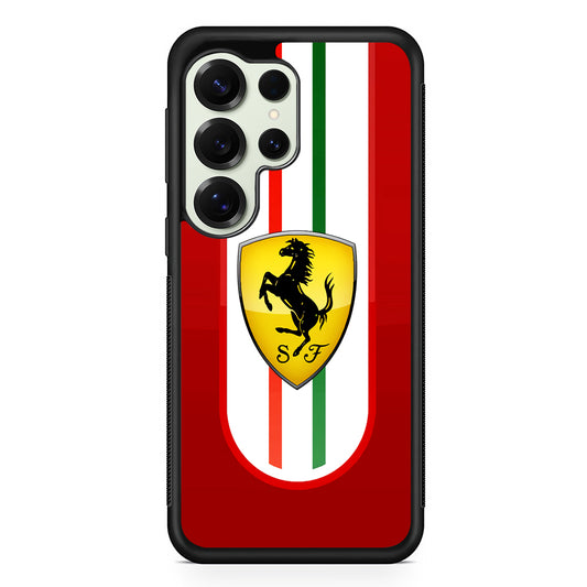 Ferrari Logo Red Samsung Galaxy S25 Ultra Case | Slim Rubber Case for Samsung Galaxy S25 Ultra