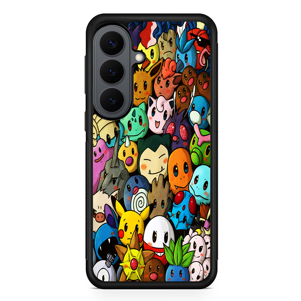 Bunch of Cute Pokemon Samsung Galaxy S26 Plus Case | Slim Rubber Case for Samsung Galaxy S26 Plus