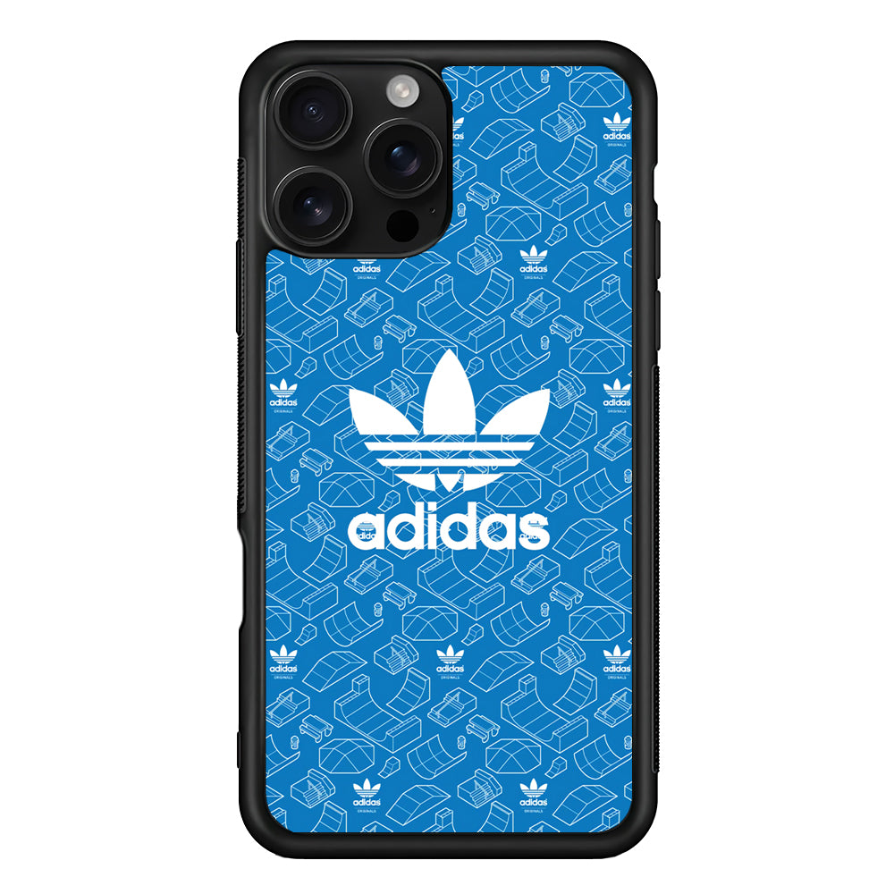 Adidas Skatepark Silhouette Patern iPhone 16 Pro Case - Stylish Protective Cover for iPhone 16 Pro