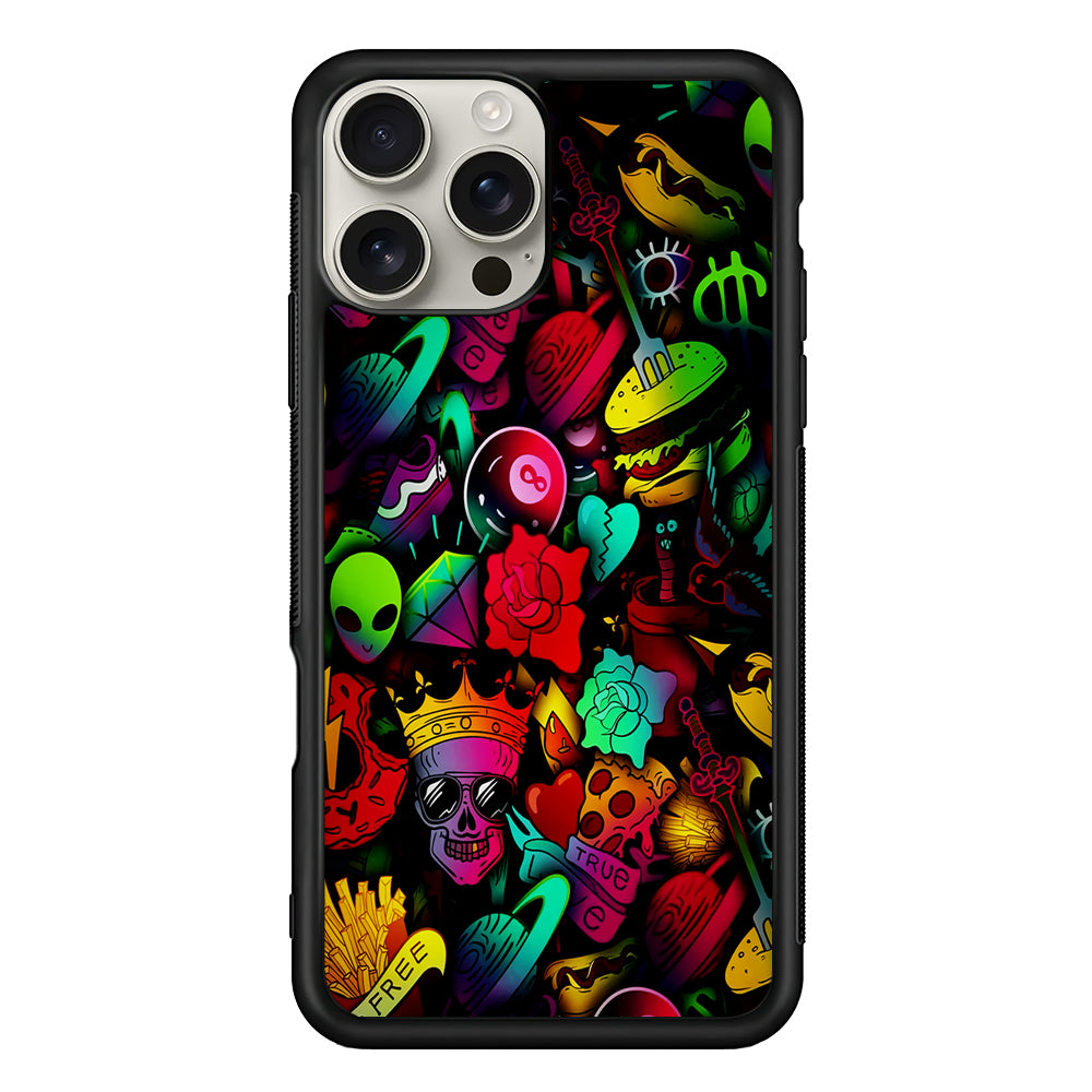 King Life Doodle Artistic iPhone 16 Pro Max Case | Stylish Protective Case for iPhone 16 Pro Max