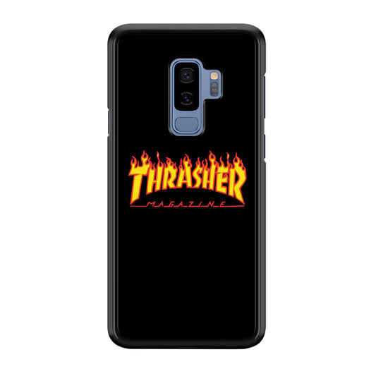 Thrasher Magazine Black Simple Fire Samsung Galaxy S9 Plus Case | Slim Rubber Case for Samsung Galaxy S9 Plus