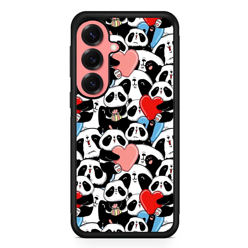 Pink Heart Panda Samsung Galaxy S25 Case | Protective Case for Samsung Galaxy S25