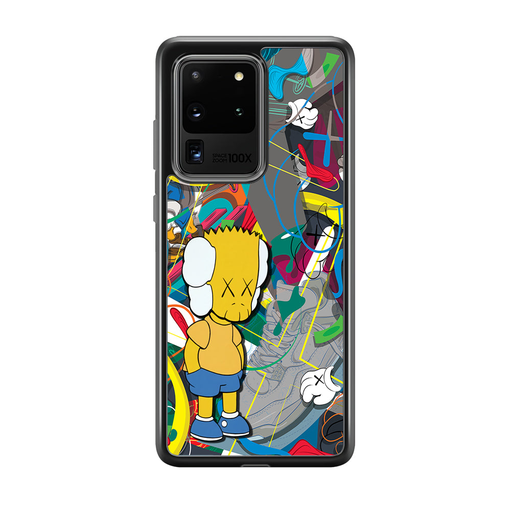 Kaws Doodle Bart Cover Samsung Galaxy S20 Ultra Case | Slim Rubber Case for Samsung Galaxy S20 Ultra