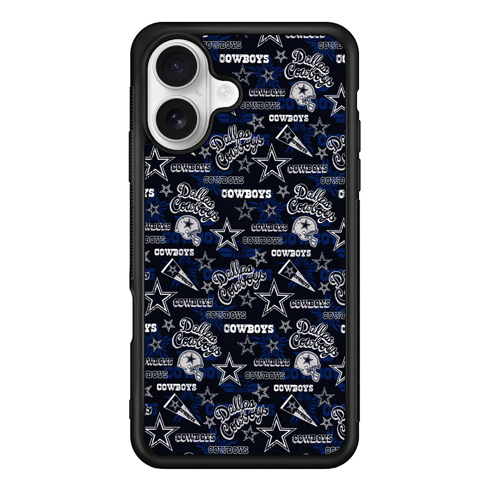 Dallas Cowboys Pattern iPhone 16 Plus Case | Durable Protective Rubber Cover