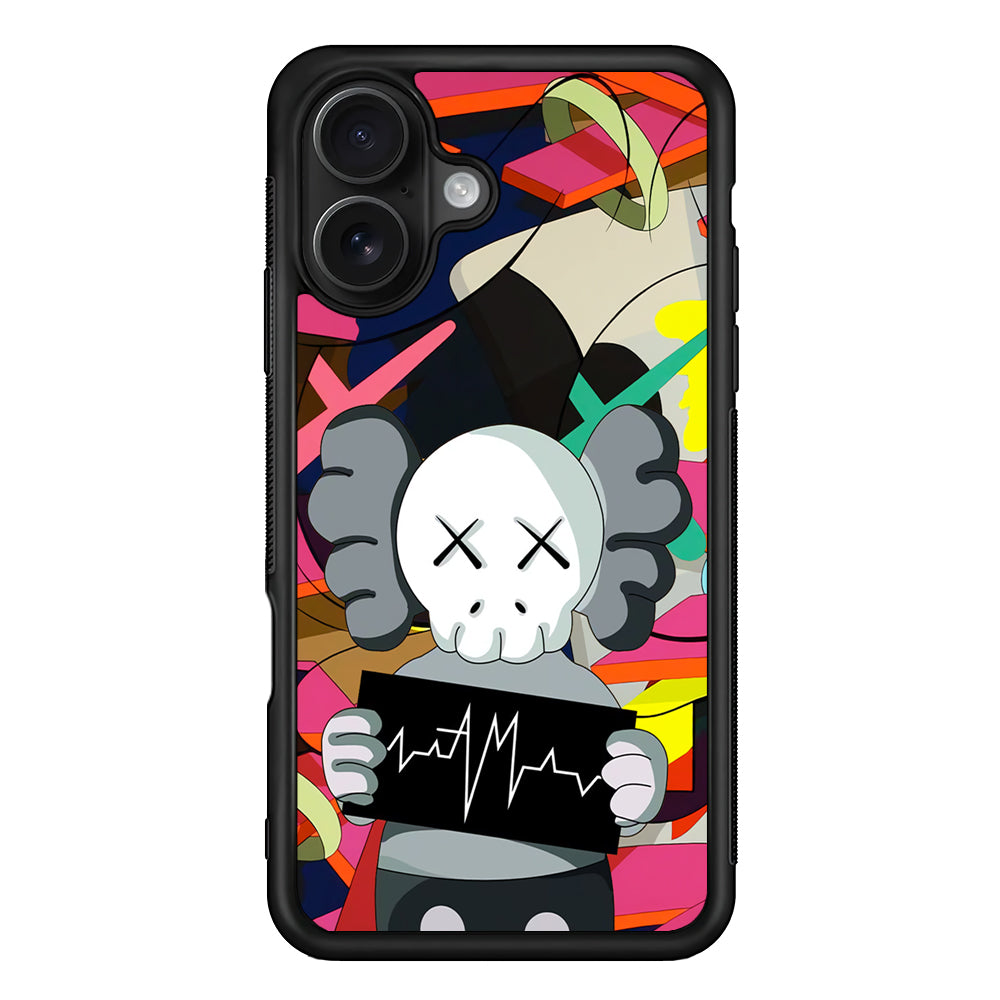 Kaws Signature to The World iPhone 16 Case | Slim Rubber Case for iPhone 16