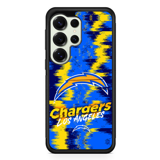 Los Angeles Chargers Abstract Color Samsung Galaxy S25 Ultra Case | Durable Rubber Case for Samsung Galaxy S25 Ultra
