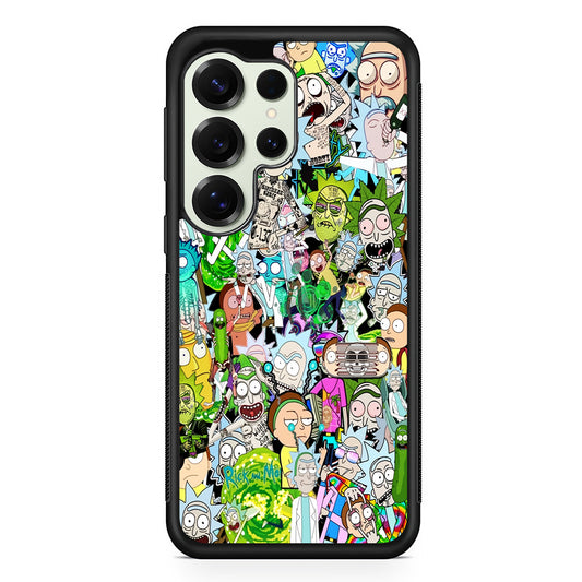 Rick and Morty Sticker Collection Samsung Galaxy S25 Ultra Case | Durable Rubber Case for Samsung Galaxy S25 Ultra