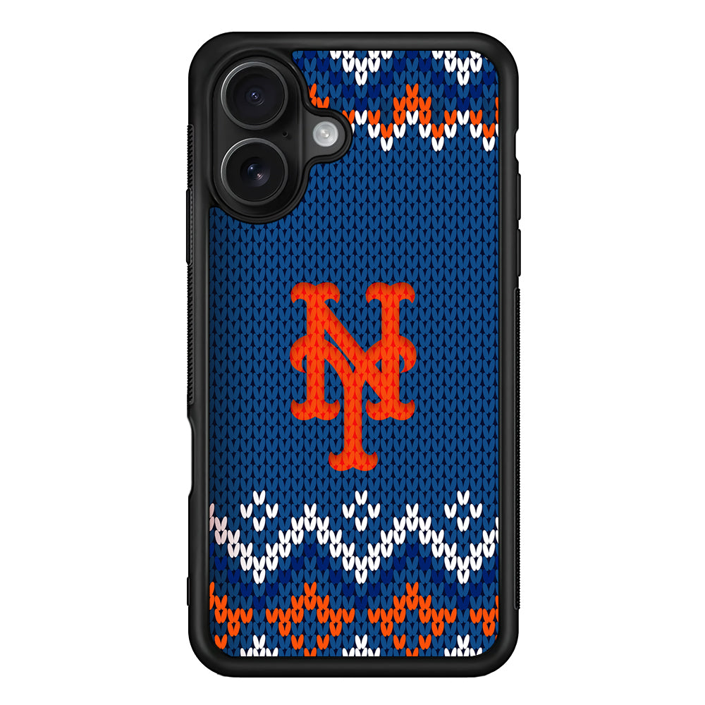 New York Mets Pattern iPhone 16 Case - Oxvistore