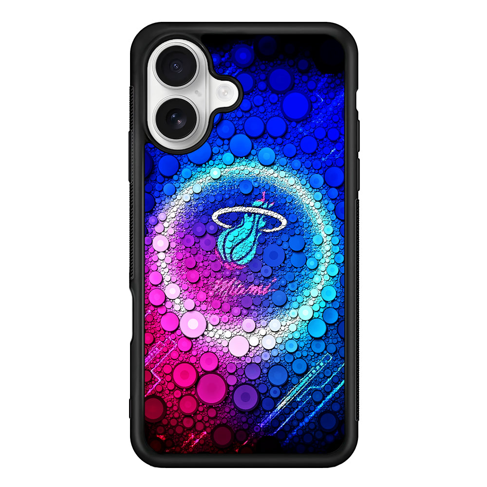Miami Heat Bubble iPhone 16 Plus Case | Durable Protective Rubber Cover