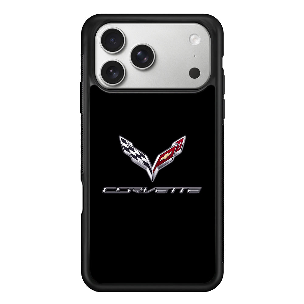 Chevrolet Corvette Logo Black iPhone 17 Pro Case | Slim Rubber Case for iPhone 17 Pro