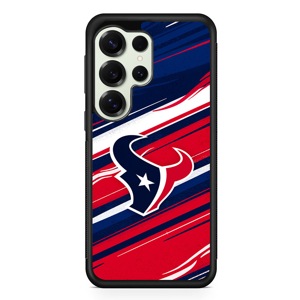 Houston Texans Abstract Color Samsung Galaxy S25 Ultra Case | Durable Rubber Case for Samsung Galaxy S25 Ultra