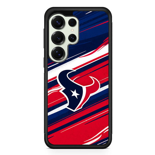 Houston Texans Abstract Color Samsung Galaxy S25 Ultra Case | Durable Rubber Case for Samsung Galaxy S25 Ultra