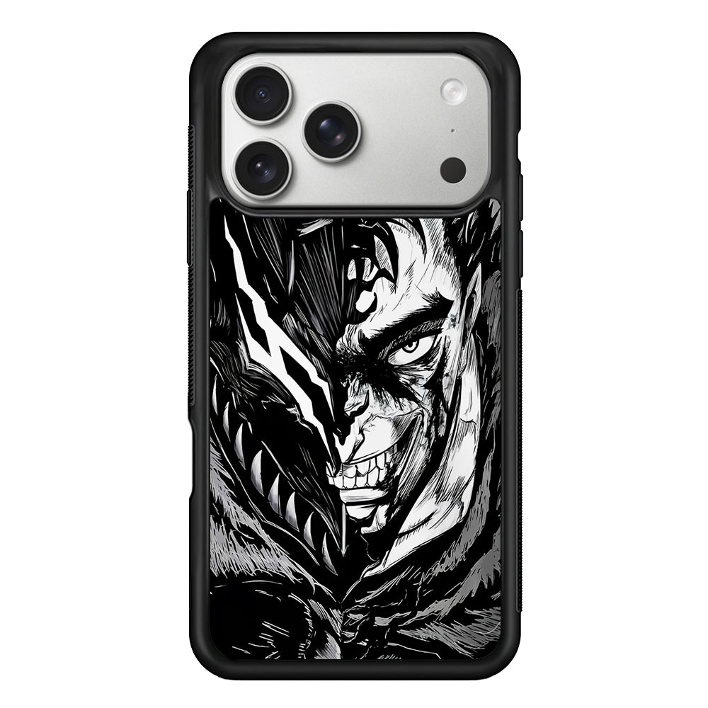 Guts Berserk Black Swordsman iPhone 17 Pro Case | Slim Rubber Case for iPhone 17 Pro