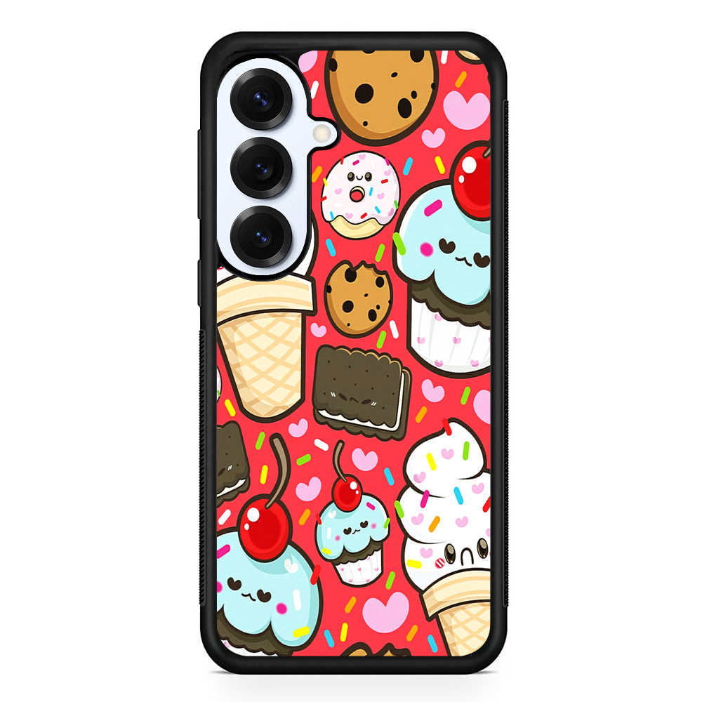 Cute Desserts Cupcake Samsung Galaxy S25 Plus Case | Slim Rubber Cover for Samsung Galaxy S25 Plus