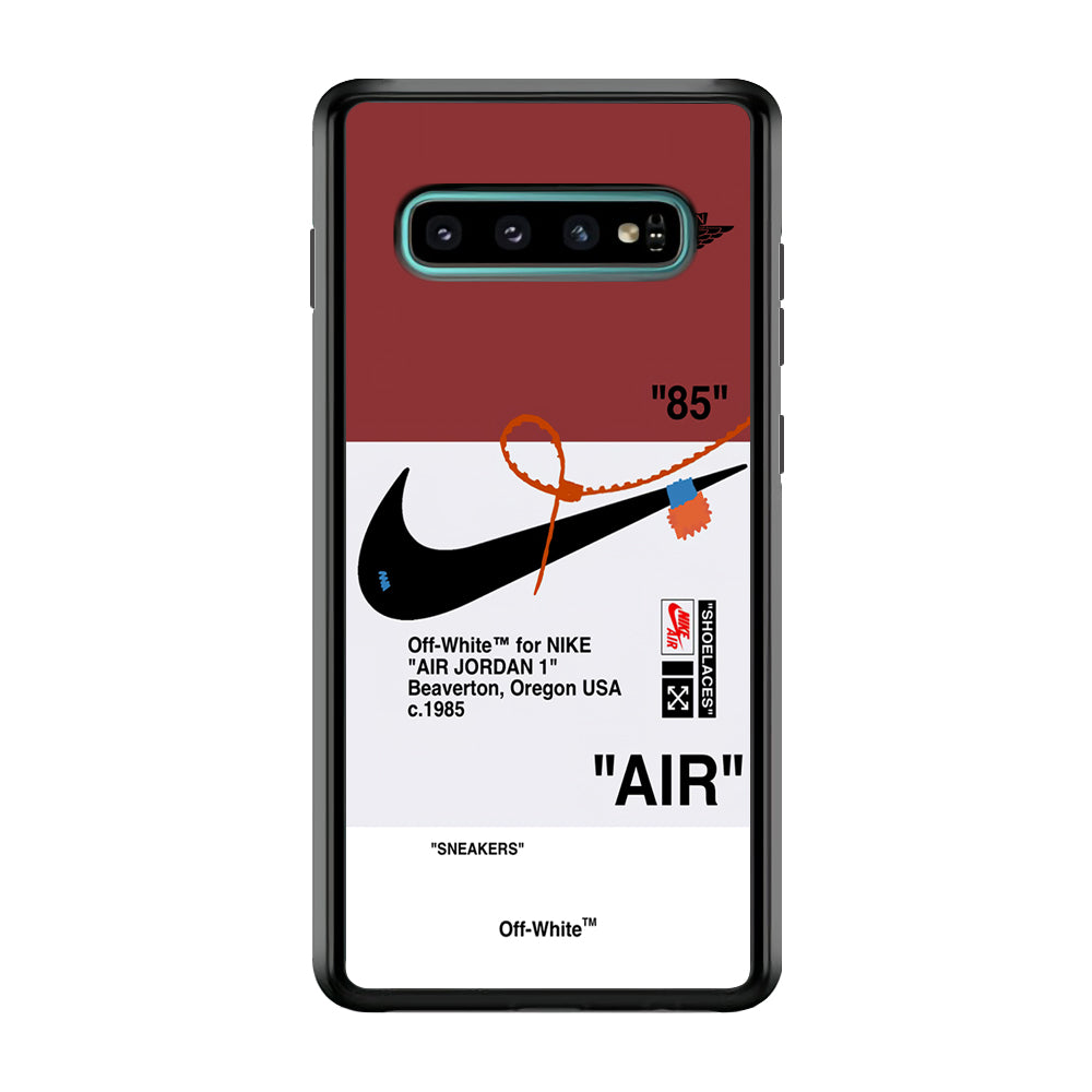 Off White x Nike Air Jordan Red Samsung Galaxy S10 Plus Case | Slim Rubber Case for Samsung Galaxy S10 Plus