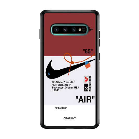 Off White x Nike Air Jordan Red Samsung Galaxy S10 Plus Case | Slim Rubber Case for Samsung Galaxy S10 Plus