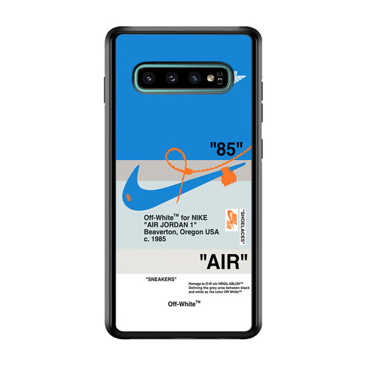 Off White x Nike Air Jordan Blue Samsung Galaxy S10 Plus Case | Slim Rubber Case for Samsung Galaxy S10 Plus