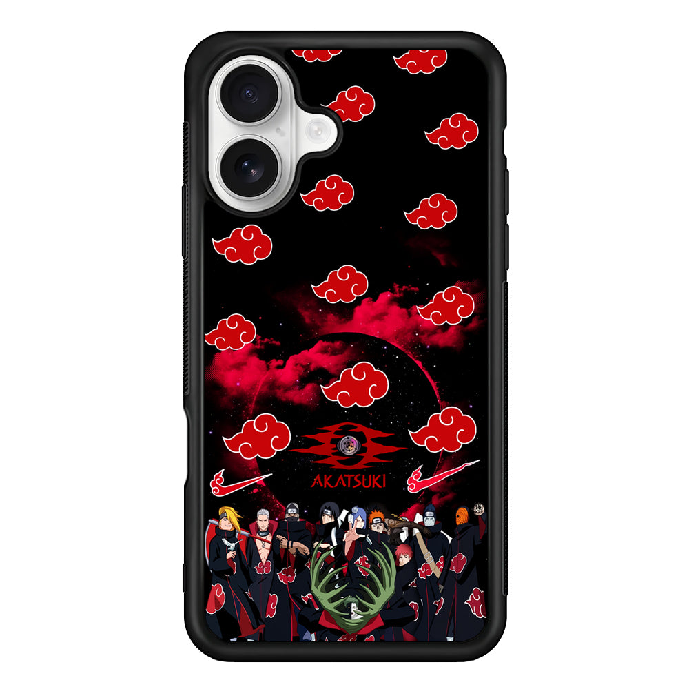 Naruto Akatsuki Troops iPhone 16 Plus Case | Durable Protective Rubber Cover