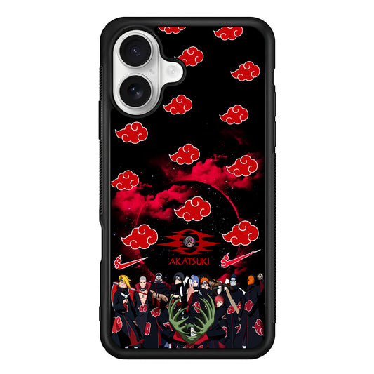 Naruto Akatsuki Troops iPhone 16 Plus Case | Durable Protective Rubber Cover