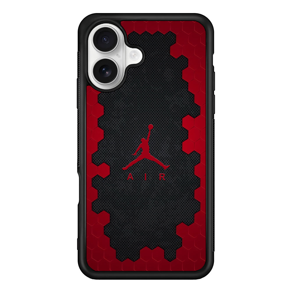 Air Jordan Red Honeycomb iPhone 16 Plus Case – Slim Fit Protective Phone Case