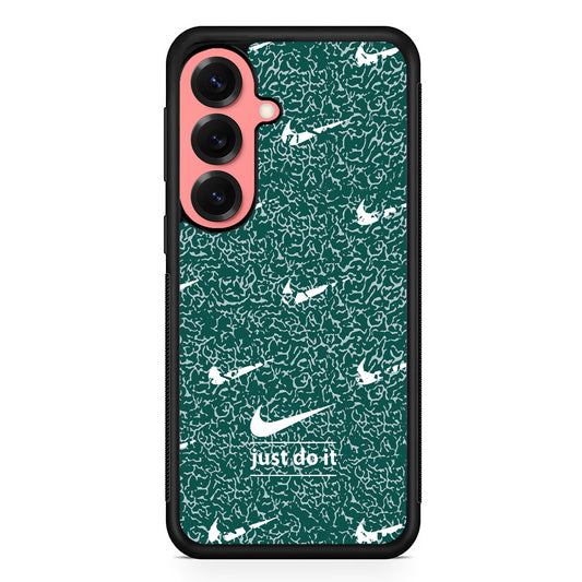 Nike White in Green Patern Samsung Galaxy S25 Case | Slim Protective Cover for Samsung Galaxy S25