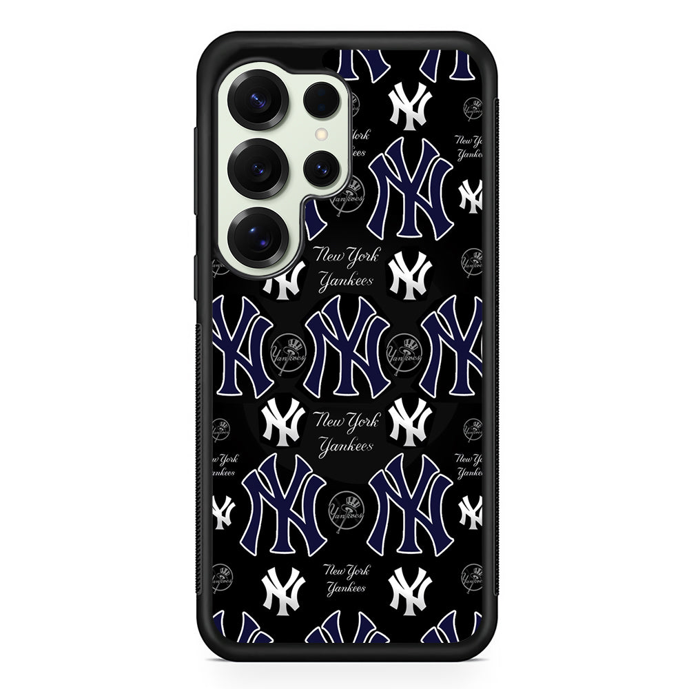 New York Yankees Pattern Samsung Galaxy S25 Ultra Case | Durable Rubber Case for Samsung Galaxy S25 Ultra