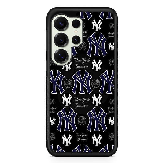 New York Yankees Pattern Samsung Galaxy S25 Ultra Case | Durable Rubber Case for Samsung Galaxy S25 Ultra