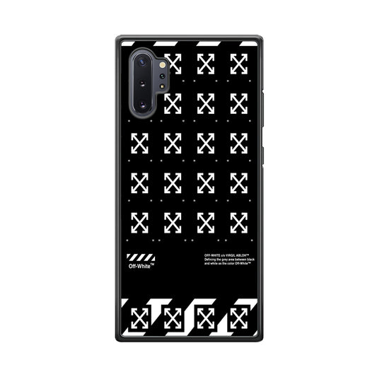 Off White Logo Black Pattern Samsung Galaxy Note 10 Plus Case | Slim Rubber Case for Samsung Galaxy Note 10 Plus