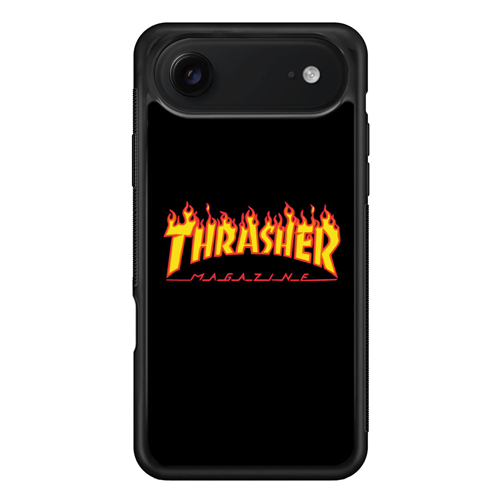 Thrasher Magazine Black Simple Fire iPhone 17 Air Case | Slim Rubber Case for iPhone 17 Air
