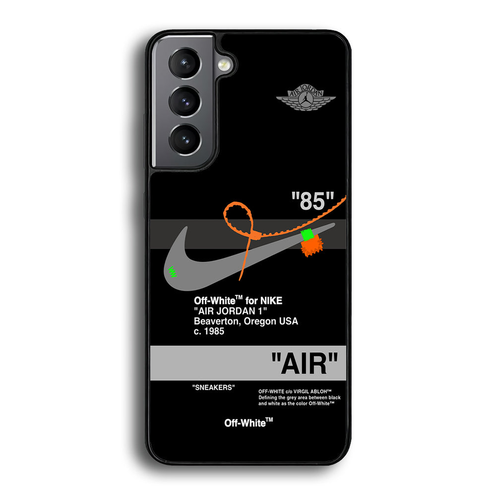 Off White x Nike Air Jordan Black Samsung Galaxy S24 Plus Case | Slim Rubber Case for Samsung Galaxy S24 Plus