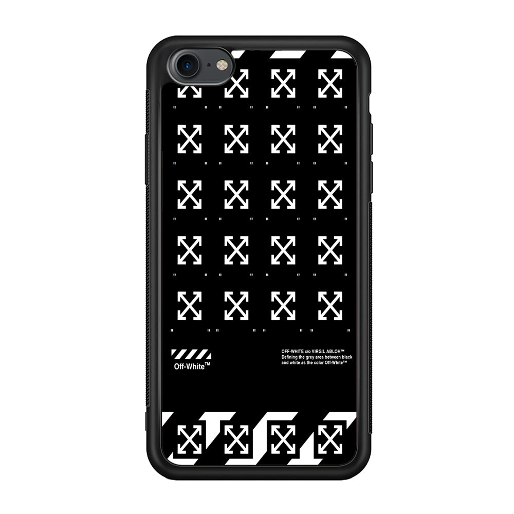 Off White Logo Black Pattern iPhone 8 Case | Slim Rubber Case for iPhone 8