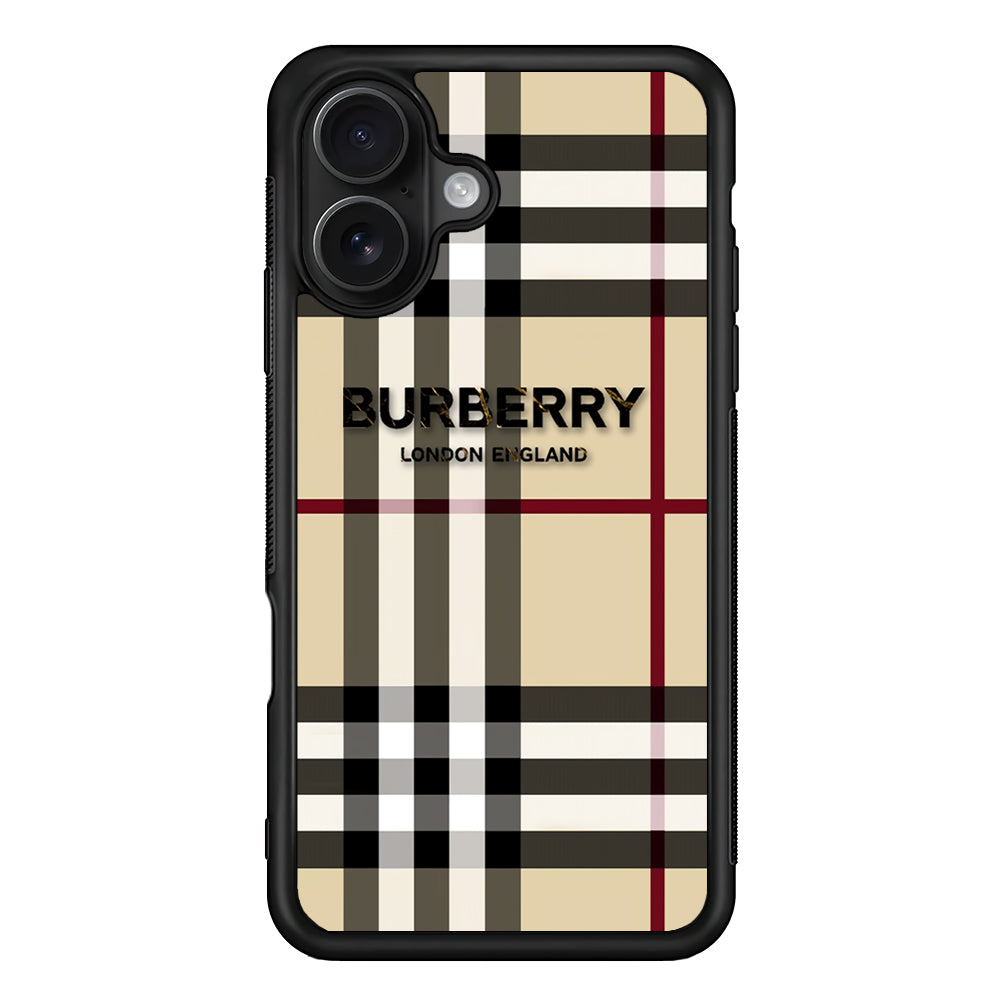 Burberry Cream Pattern iPhone 16 Case | Slim Rubber Case for iPhone 16