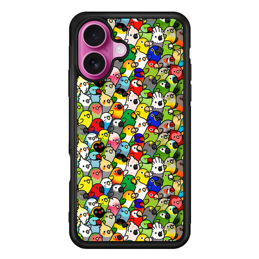 Kawaii Birds Pattern iPhone 17 Case | Slim Protective Rubber Phone Cover