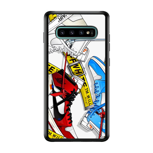 Nike Air x Off White Shoes Colase Samsung Galaxy S10 Plus Case | Slim Rubber Case for Samsung Galaxy S10 Plus