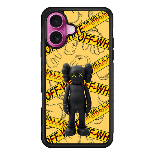 Kaws x Off White Yellow Belt iPhone 17 Case | Slim Rubber Case for iPhone 17