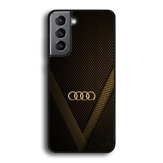 Audi Logo Gold Against a Dark Samsung Galaxy S22 Case | Slim Rubber Case for Samsung Galaxy S22