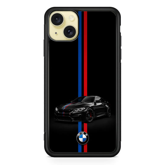 BMW M4 Coupe Racing Stripe iPhone 15 Plus Case | Slim Rubber Case for iPhone 15 Plus