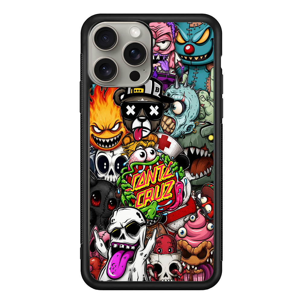 Santa Cruz Skateboard Monster iPhone 15 Pro Case | Slim Rubber Case for iPhone 15 Pro