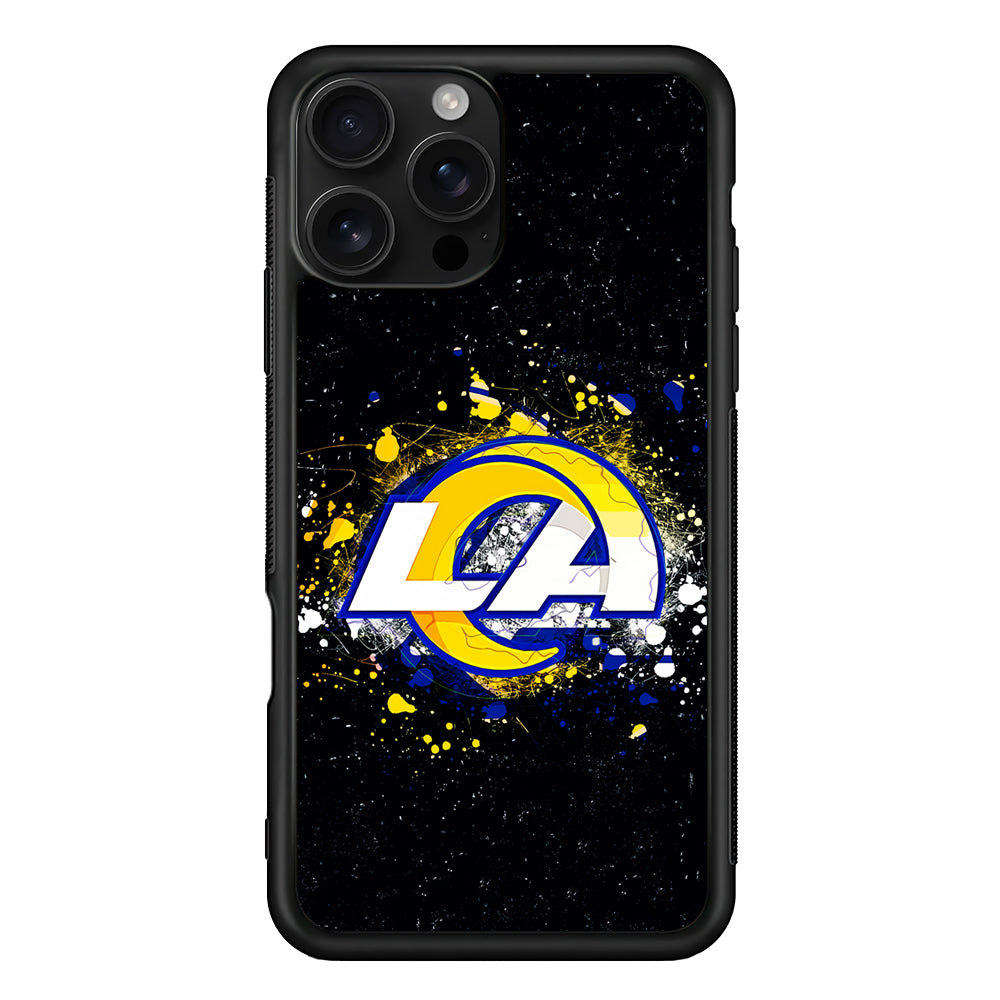 Los Angeles Rams Abstract iPhone 16 Pro Case | Durable Protective Case for iPhone 16 Pro
