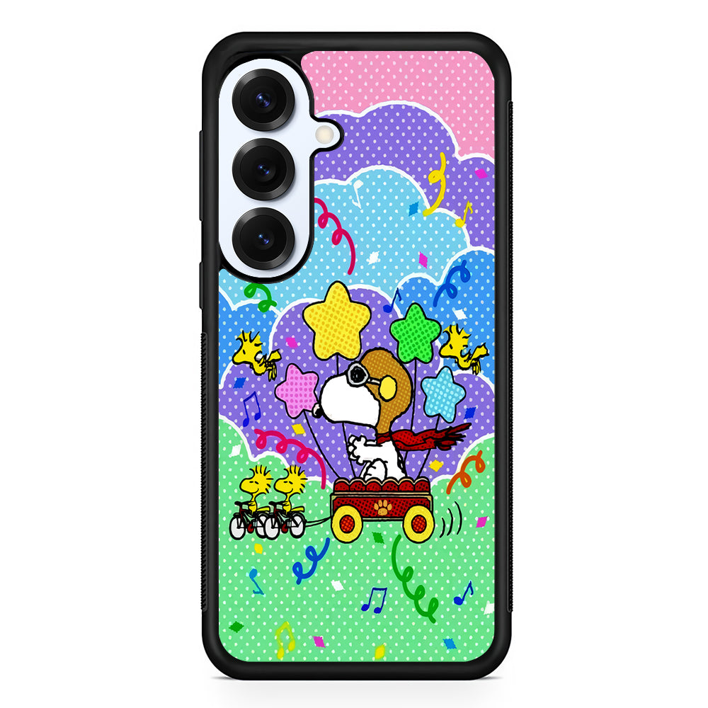 Woodstock Pulled Snoopy Samsung Galaxy S25 Plus Case | Slim Rubber Cover for Samsung Galaxy S25 Plus