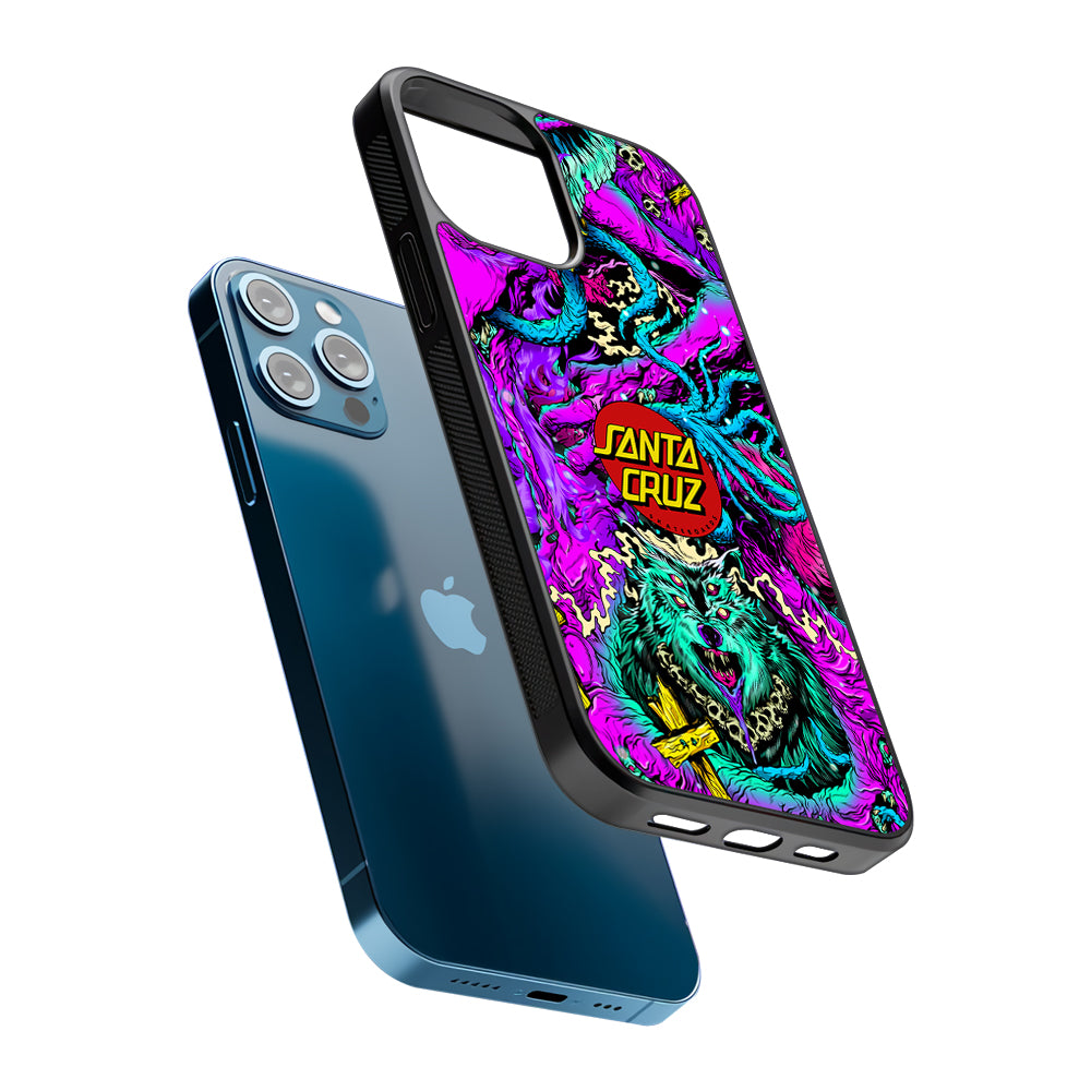 Santa Cruz Skateboard Wolf 2D Rubber Phone Case | Durable Phone Case